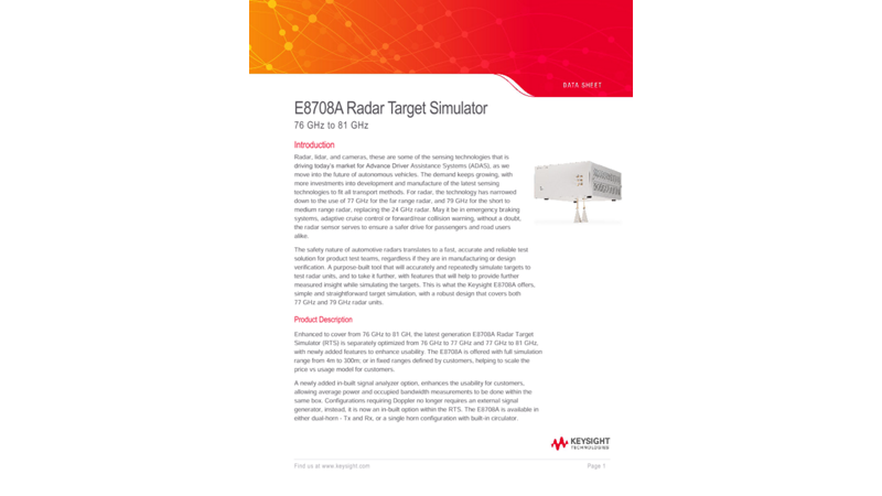 E8708A Radar Target Simulator